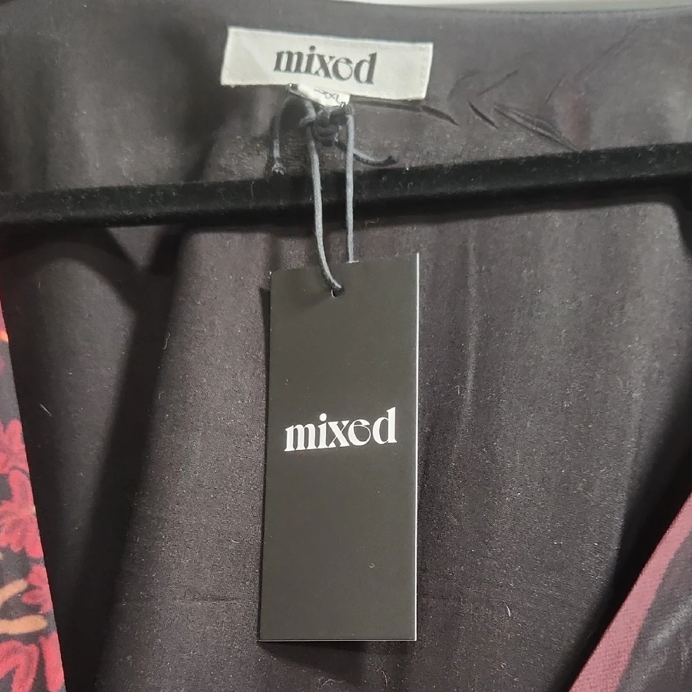 Mixed Women's Red and Black Wrap Maxi Dress, Forest Print, NWT, LIMITED Edition - Picture 2 of 5